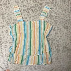 Women’s pastels/silver striped flowy tank